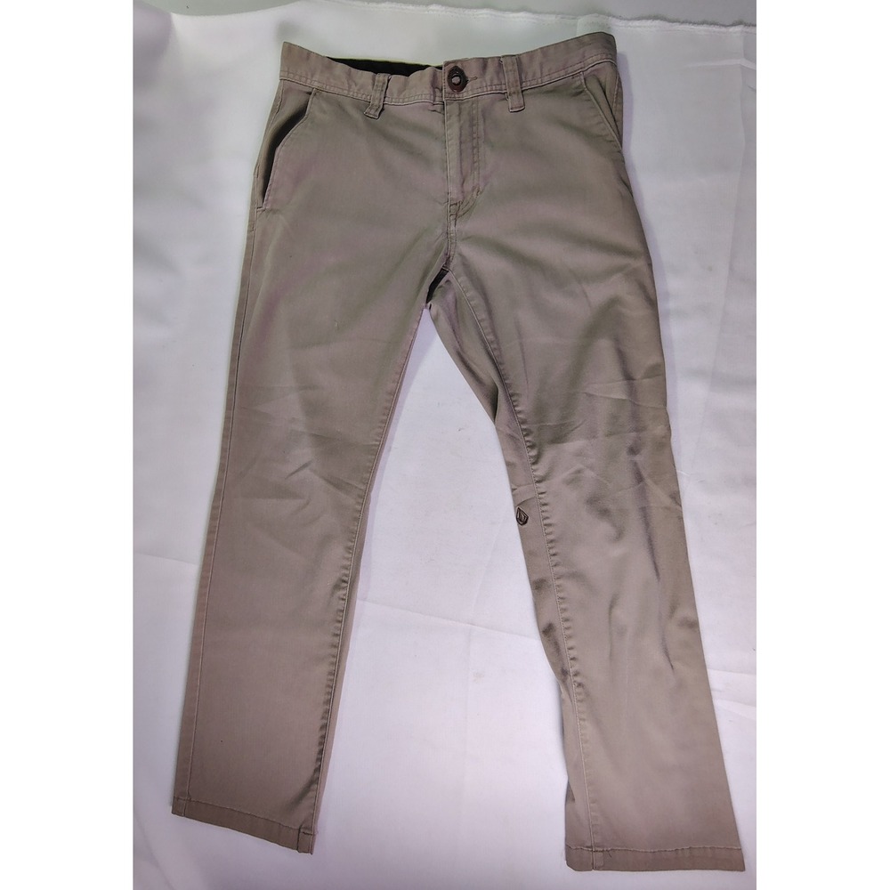Volcom Frickin Modern Fit Chino Pants Mens Size 31 Tan Khaki Stretch Skate Surf